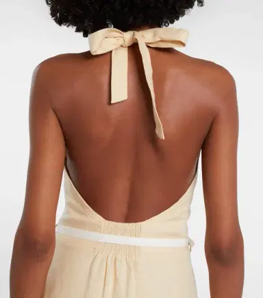 Posse Pamela halterneck linen midi dress | Thumbnail 5
