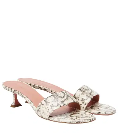 Amina Muaddi Andreea snake-print leather mules | Thumbnail 1 Amina Muaddi Andreea snake-print leather mules | Thumbnail 1