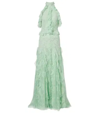 Costarellos Embellished halterneck lace gown | Thumbnail 1