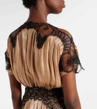 Costarellos Lace-trimmed Lurex georgette gown | Thumbnail 6