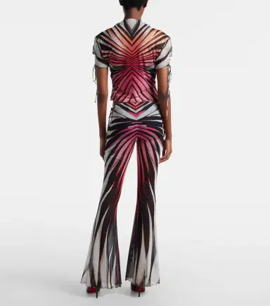 Roberto Cavalli Printed sheer flared pants | Thumbnail 2