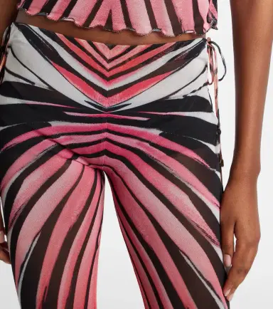 Roberto Cavalli Printed sheer flared pants | Thumbnail 4