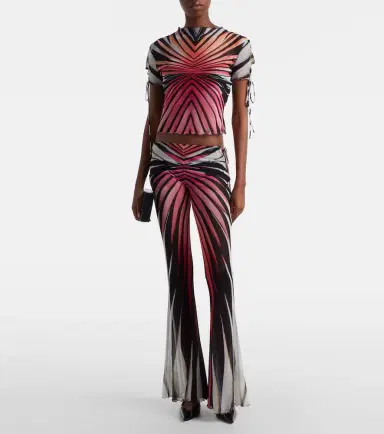Roberto Cavalli Printed sheer flared pants | Thumbnail 5