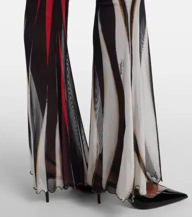 Roberto Cavalli Printed sheer flared pants | Thumbnail 6