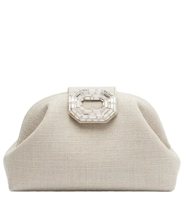 Amina Muaddi Camelia embellished clutch