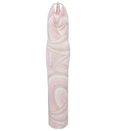 PUCCI Iride halterneck satin jersey maxi dress | Thumbnail 1 PUCCI Iride halterneck satin jersey maxi dress | Thumbnail 1