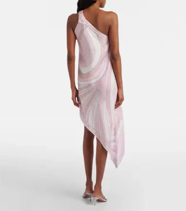 Pucci Iride asymmetric silk twill midi dress | Thumbnail 2