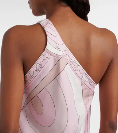 Pucci Iride asymmetric silk twill midi dress | Thumbnail 3