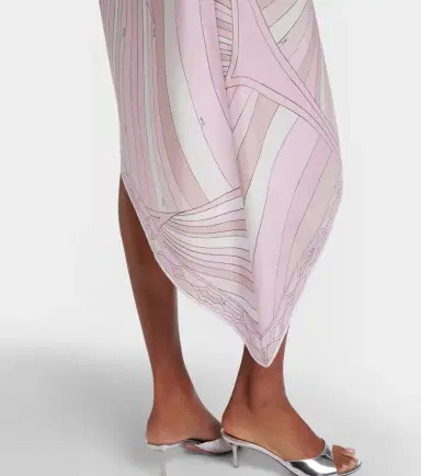Pucci Iride asymmetric silk twill midi dress | Thumbnail 4