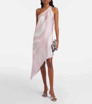 Pucci Iride asymmetric silk twill midi dress | Thumbnail 5