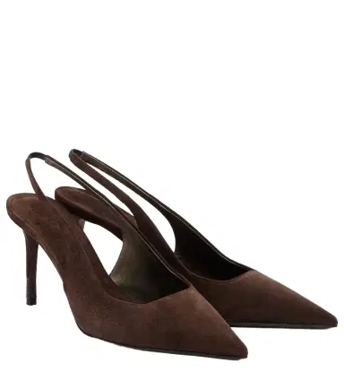 Brunello Cucinelli Monili suede slingback pumps | Thumbnail 1 Brunello Cucinelli Monili suede slingback pumps | Thumbnail 1