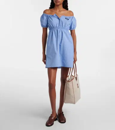 Miu Miu Ivy leather-trimmed canvas shopper | Thumbnail 7