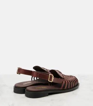Miu Miu Leather slingback fisherman sandals | Thumbnail 2