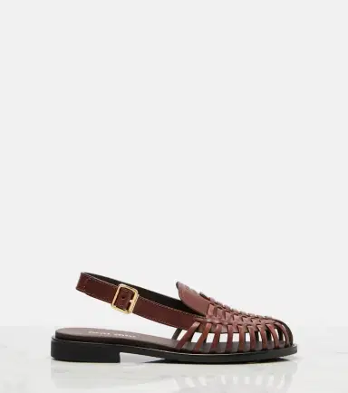 Miu Miu Leather slingback fisherman sandals | Thumbnail 3