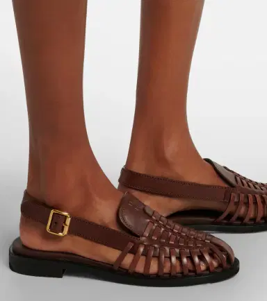 Miu Miu Leather slingback fisherman sandals | Thumbnail 6