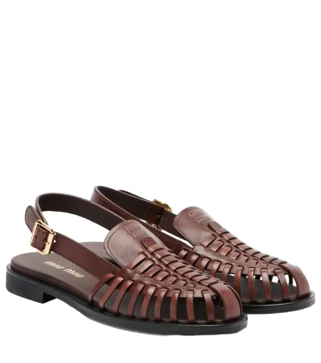 Leather slingback fisherman sandals
