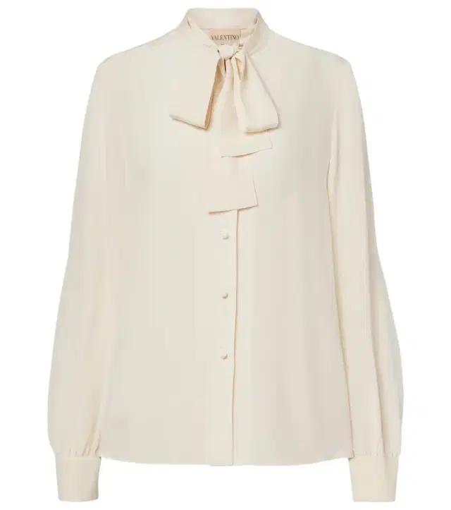 Valentino Tie-neck silk crêpe de chine blouse