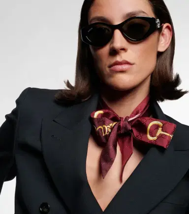 Gucci Interlocking G crystal-embellished oval sunglasses | Thumbnail 4