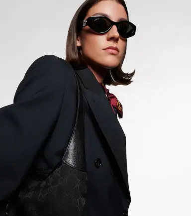 Gucci Interlocking G crystal-embellished oval sunglasses | Thumbnail 5