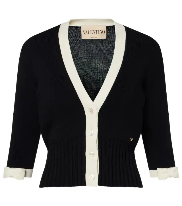 Valentino Bow-detail cotton cardigan