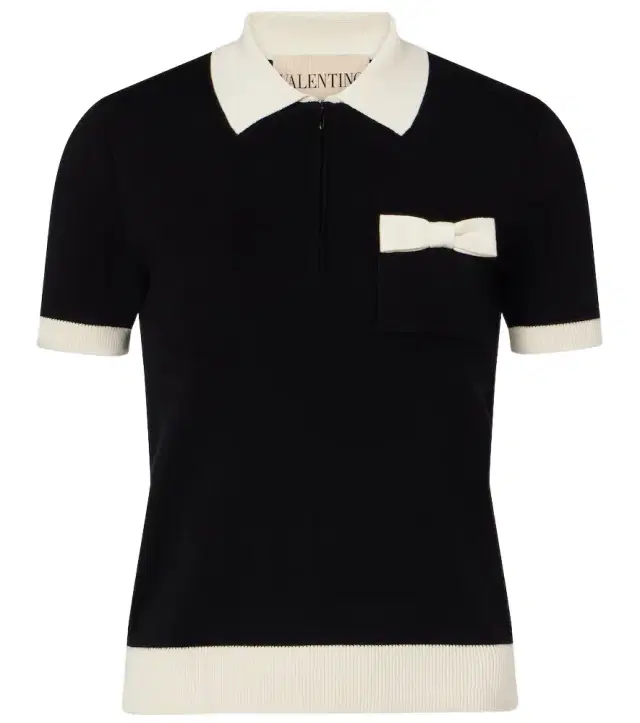 Valentino Bow-detail cotton polo shirt
