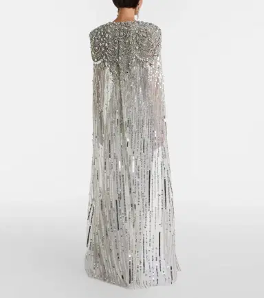 Jenny Packham Lotus Lady caped embellished gown | Thumbnail 2