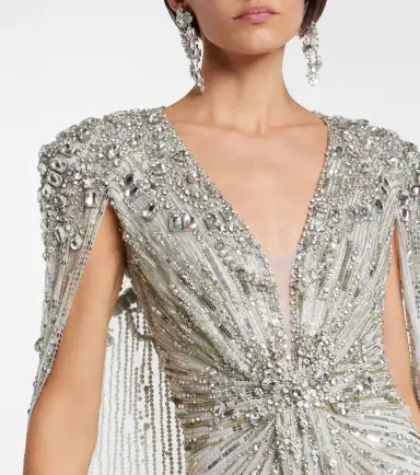Jenny Packham Lotus Lady caped embellished gown | Thumbnail 5