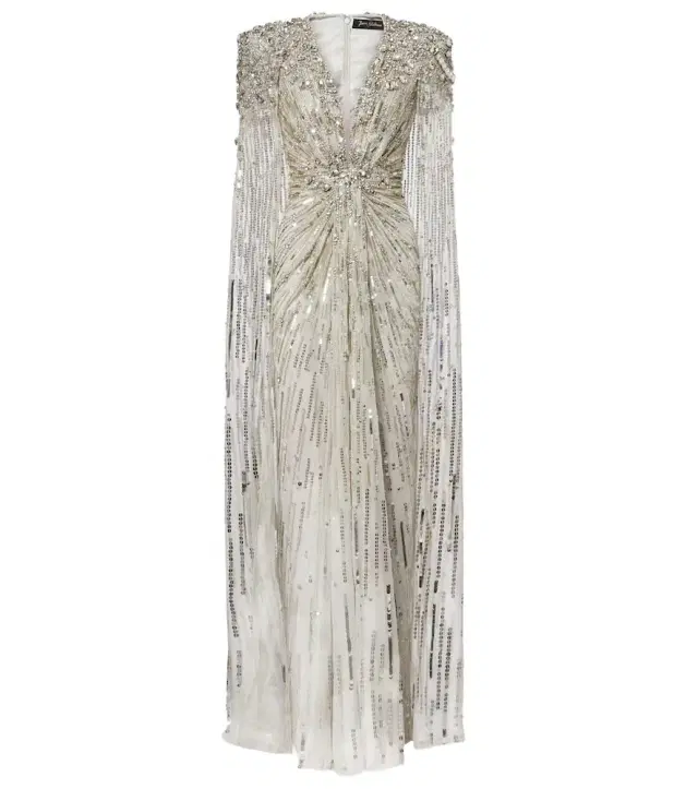 Jenny Packham Lotus Lady caped embellished gown
