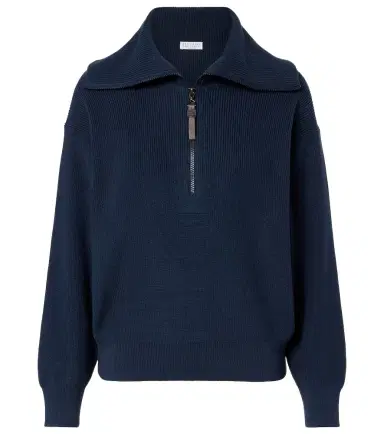 Brunello Cucinelli Monili cotton half-zip sweater | Thumbnail 1 Brunello Cucinelli Monili cotton half-zip sweater | Thumbnail 1