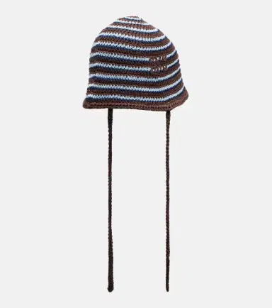 Miu Miu Knitted striped cotton hat | Thumbnail 2