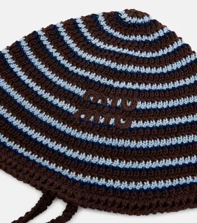 Miu Miu Knitted striped cotton hat | Thumbnail 3