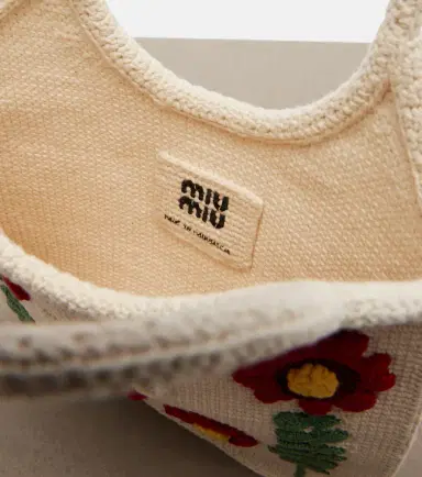 Miu Miu Ivy embroidered crochet tote bag | Thumbnail 3 Miu Miu Ivy embroidered crochet tote bag | Thumbnail 3