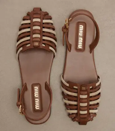 Miu Miu Leather and suede fisherman sandals | Thumbnail 4 Miu Miu Leather and suede fisherman sandals | Thumbnail 4