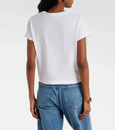 Agolde Adine cropped cotton jersey T-shirt | Thumbnail 2