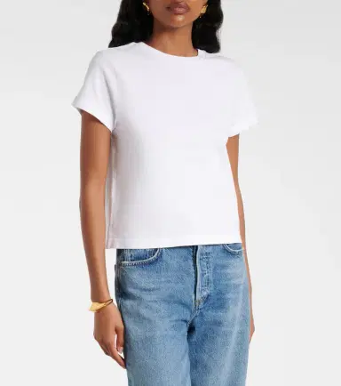 Agolde Adine cropped cotton jersey T-shirt | Thumbnail 4