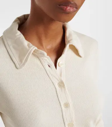 Citizens of Humanity Brea ribbed-knit jersey polo shirt | Thumbnail 3