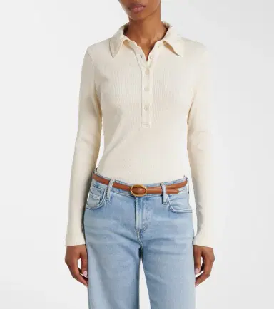Citizens of Humanity Brea ribbed-knit jersey polo shirt | Thumbnail 5