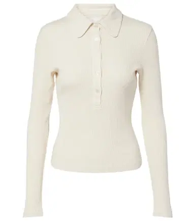 Citizens of Humanity Brea ribbed-knit jersey polo shirt | Thumbnail 1