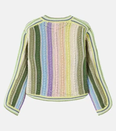 Zimmermann Kids Indra striped crochet cotton cardigan | Thumbnail 3