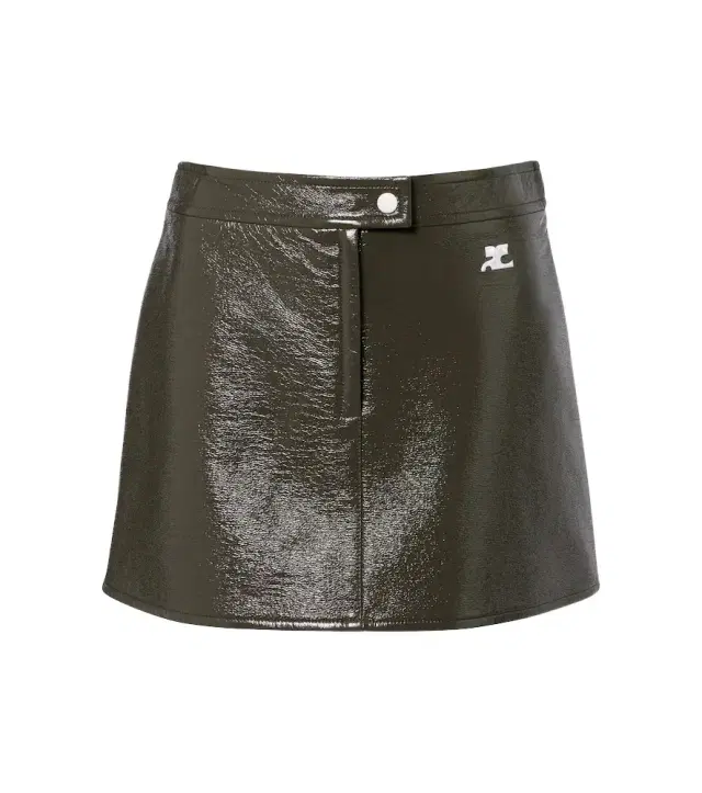 Courrèges Cotton-blend vinyl miniskirt