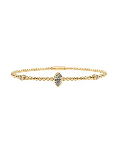 Wish Fine Jewelry 0.26ct Diamond 14K Gold Bangle Bracelet | Thumbnail 1