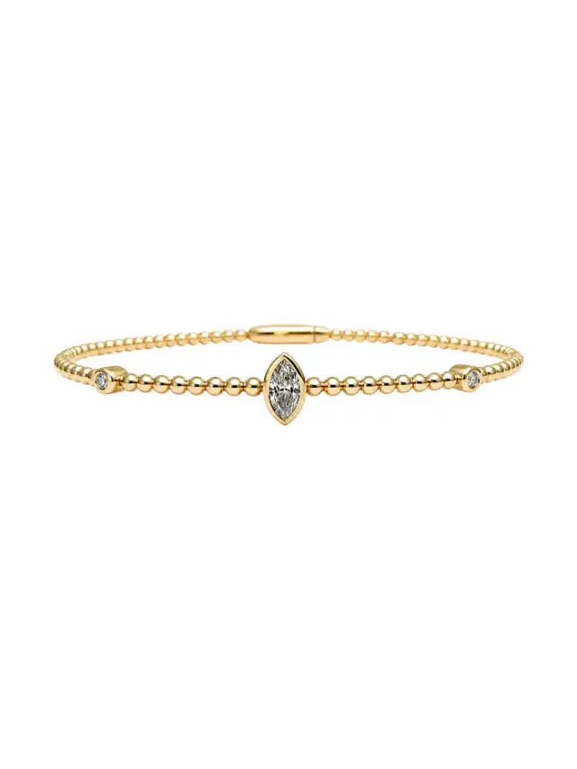 0.26ct Diamond 14K Gold Bangle Bracelet