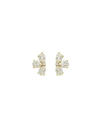 Wish Fine Jewelry 1.601ct Diamond 18K Gold Half Earrings | Thumbnail 1