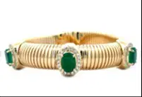 Wish Fine Jewelry 4.22ct Diamond Emerald 18K Italian Gold Bracelet | Thumbnail 1