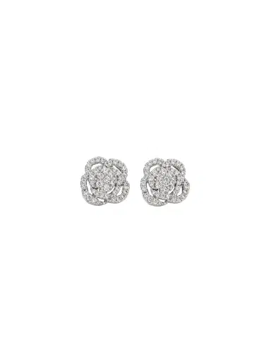 Wish Fine Jewelry Diamond 18K Gold Flower Earrings | Thumbnail 1 Wish Fine Jewelry Diamond 18K Gold Flower Earrings | Thumbnail 1