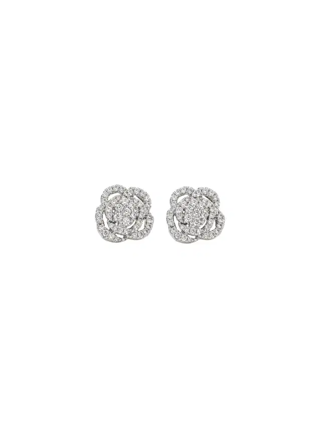 Wish Fine Jewelry Diamond 18K Gold Flower Earrings