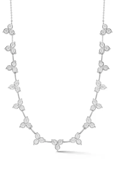 DANA REBECCA DESIGNS White Gold Ava Bea Interval Trio Tennis Necklace - 14/16" | Thumbnail 1