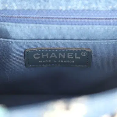 Chanel Chanel Mini Classic Rectangular Flap Bag Ribbon Tweed Blue Denim Silver Hardware | Thumbnail 9 Chanel Chanel Mini Classic Rectangular Flap Bag Ribbon Tweed Blue Denim Silver Hardware | Thumbnail 9