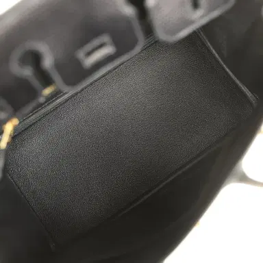 HERMÈS Hermes Birkin 25 Black Shiny Varanus Niloticus Lizard Gold Hardware | Thumbnail 8