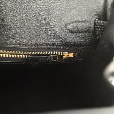 HERMÈS Hermes Birkin 25 Black Shiny Varanus Niloticus Lizard Gold Hardware | Thumbnail 9